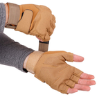 Тактичні рукавички з відкритими пальцями Zelart 8811 розмір M Khaki - зображення 4
