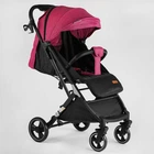 Коляска прогулочная детская JOY Comfort L-20115 рама сталь с алюминием, футкавер, подстаканник, телескопическая ручка Розовая
