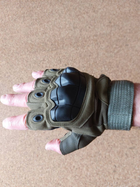 Тактические перчатки военные. Без пальцев. Польша XL Олива (K-0009) - изображение 1