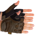Защитные тактические военные перчатки без пальцев MECHANIX для рыбалки охоты оливковые АН5628 размер М - изображение 2