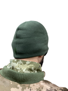 Тактическая военная флисовая шапка Олива ЗСУ зимова Розмір Л - зображення 2