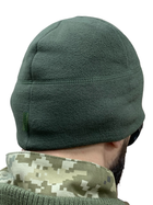 Тактическая военная флисовая шапка Олива ЗСУ зимняя Размер М 57-58 - изображение 4