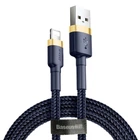 Кабель для быстрой зарядки Baseus Cafule Metal Lightning 2.4A 1m Blue/Gold