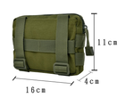 Тактическая сумка под крепление MOLLE Outdoor Tactics K2, подсумок для телефона. Зеленый. - изображение 5