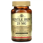 Залізо, Gentle Iron, Solgar, 25 мг, 180 капсул