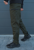 Утеплённые тактические штаны на флисе S хаки - изображение 3