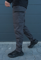 Утеплённые тактические штаны на флисе S серые - изображение 3