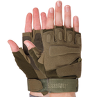 Перчатки тактические военные-армейские BLACKHAWK беспалые, штурмовые, с открытыми пальцами L оливковый BC-4380 - изображение 1