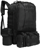 Чоловічий рюкзак тактичний з підсумками "B08 - Чорний" 55л, рюкзак бойовий і туристичний (VS7005340) - изображение 1