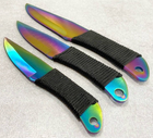 Ножі метальні набір з 3 штук, колір градієнт у комплекті 3 розмірів ножів - зображення 2