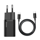 Зарядний пристрій Baseus Super Si Quick Charger 1C 25W with cable 1м | 1Type-C, 3A/25W, PD/QC| (TZCCSUP-L02) black