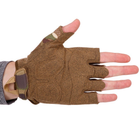 Плотные тактические перчатки армейские с открытыми пальцами на липучке для рыбалки охоты PRO TACTICAL камуфляжные АН8808 размер XL - изображение 4