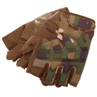 Щільні тактичні армійські рукавички з відкритими пальцями на липучці для риболовлі полювання PRO TACTICAL камуфляжні АН8808 розмір L - зображення 6