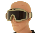 Очки тактические маска защитные для Армии ЗСУ Attack 3 стекла в комплекте цвет Кайот M-3 - изображение 6