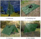 ​Плащ-дощовик Пончо-палатка з капюшоном Yakeda камуфляж мультикам - зображення 5