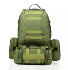Рюкзак тактичний з підсумками Eagle B09 55 літр Green Olive - зображення 1