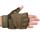 Защитные тактические военные перчатки без пальцев для охоты рыбалки BLACKHAWK оливковые АН4380 размер L - изображение 5