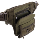 Маленькая тактическая нейлоновая сумка на пояс бедро плечо военная охотничья для мелочей SILVER KNIGHT оливковая АН176 - изображение 5