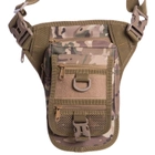 Маленькая тактическая нейлоновая сумка на пояс плечо военная охотничья для мелочей SILVER KNIGHT камуфляж АН176 - изображение 5