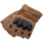 Защитные тактические военные перчатки без пальцев с защитными костяшками для охоты PRO TACTICAL хаки АН8805 размер L - изображение 6