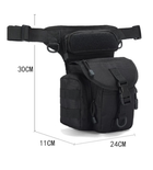 Багатофункціональна тактичная сумка на стегно SIDE KICK. Чорний колір. - зображення 4