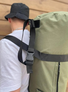 Сумка баул тактичний військовий рюкзак 100 л з кріпленням для каремату хакі - зображення 2