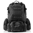 Тактичний рюкзак із підсумками 55л B08 (53х35х22 см) MOLLE Чорний - изображение 2