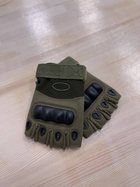 Тактические перчатки беспалые защитные L Олива - изображение 3