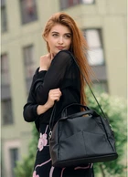 Женская сумка Одри дабл 37*25*16 см черный