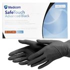 Перчатки смотровые нитриловые текстурированные Medicom SafeTouch® Advanced™ Black Черный (3.3 г) размер S (00135) - изображение 1
