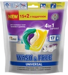 Капсули для прання Wash&Free Жасмин та лаванда з марсельським милом 15 + 2 шт (4260637726490)