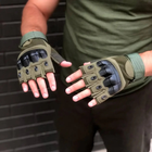 Тактичні рукавички Combat Tac безпалі військові Хакі M - зображення 3