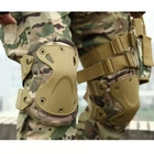 Наколінники та налокотники Combat тактичні військові комплект хакі - зображення 5