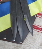 Набір ножів метальний "Пелюстка" ручної роботи з чохлом. - зображення 5