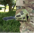 Перчатки тактические военные-армейские PROTECTOR с защитой костяшек кулака и прорезиненной ладонью, боевые L Multicam BMM39770-1 - изображение 4