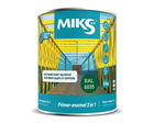 Эмаль-грунт алкидная MIKS "3 в 1" антикоррозионная зеленый (RAL 6035) 0,8кг