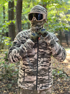 Кофта флисовая мужская военная тактическая с липучками под шевроны ВСУ (ЗСУ) Пиксель 8709 46 размер хаки - изображение 7