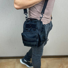 Тактическая черная сумка барсетка слинг нагрудная сумка TACTIC XL black - изображение 5