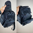 Тактическая черная сумка барсетка слинг нагрудная сумка TACTIC XL black - изображение 7