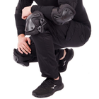 Міцні тактичні наколінники та налокітники комплект захисту для колін та ліктів PRO TACTICAL чорні АН7495 - зображення 1