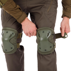 Міцні тактичні наколінники та налокітники комплект захисту для колін та ліктів PRO TACTICAL оливкові АН7495 - зображення 4