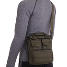 Тактическая сумка однолямочная через плечо SILVER KNIGHT Оксфорд 22,5 x 28 x 6,5 см Оливковый (TY-9393) - изображение 6