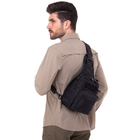 Міцна тактична сумка рюкзак через плече військове однолямкове з тканини SILVER KNIGHT Чорна (115) - зображення 10