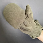 Теплі флісові рукавиці зимові тактичні без пальців з відкидним верхом Zepma Оливковий (п-фл1) - зображення 4