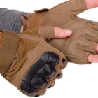 Защитные тактические перчатки без пальцев Военные перчатки открытые TACTICAL Полиэстер Кожзам (BC-8805) XL - изображение 5