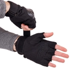 Захисні тактичні рукавиці без пальців Військові рукавички відкриті TACTICAL Поліестер Кожзам Чорні (BC-8805) L - зображення 4