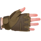 Захисні тактичні рукавиці без пальців Військові рукавички відкриті TACTICAL Поліестер Кожзам Олива (BC-8805) L - зображення 3