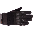 Перчатки тактические с закрытыми пальцами и усиленным протектором OAKLEY размер M черные BC-4623 - изображение 6