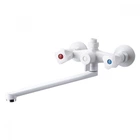 Смеситель для ванны Plamix пластиковый без шланга и лейки Omega 140 White из термопластичного пластика
