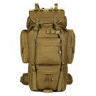 Рюкзак тактичний військовий Protector plus S422 65л із системою Molle coyote brown - зображення 1